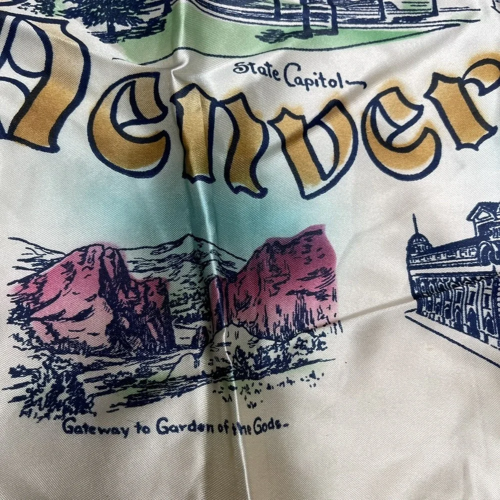 Vintage‎ Souvenir of Denver Satin &Fringe Pillowcase Square 17